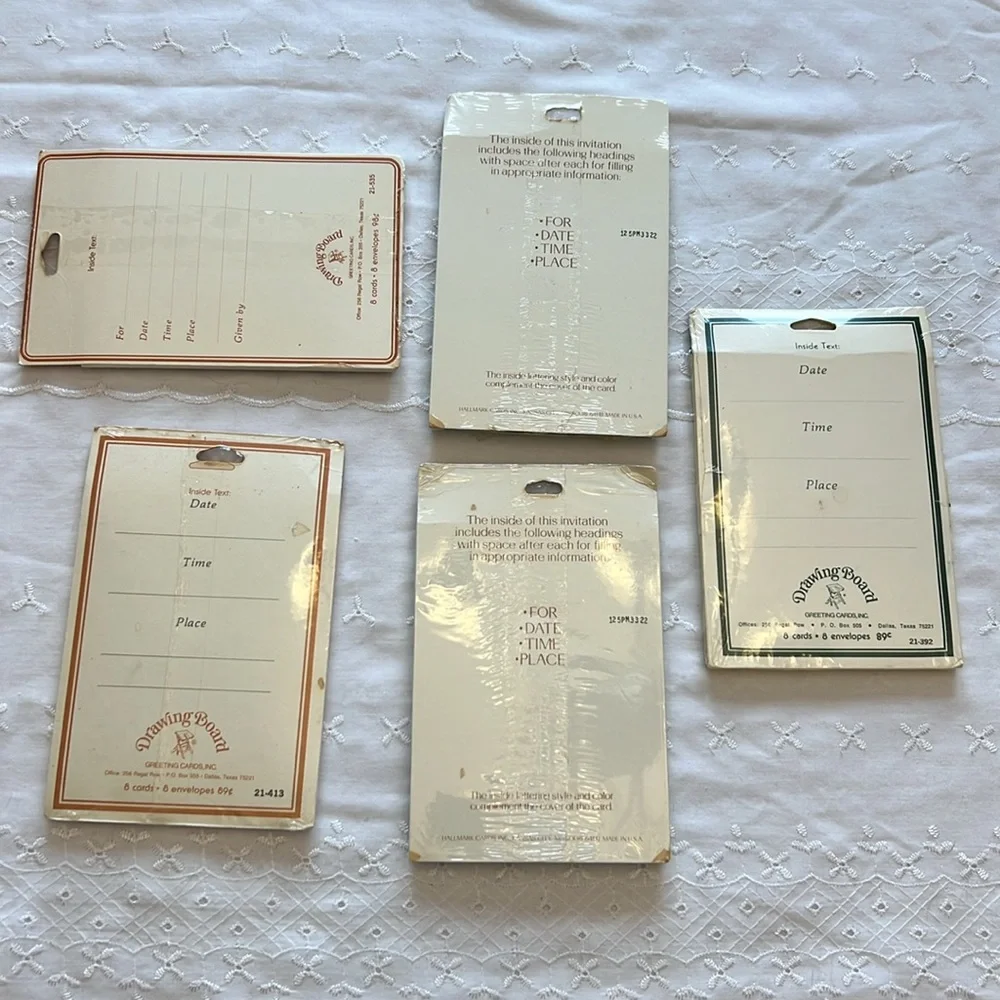 Hallmark & Drawing Board Misc Bundle of Written Invitations